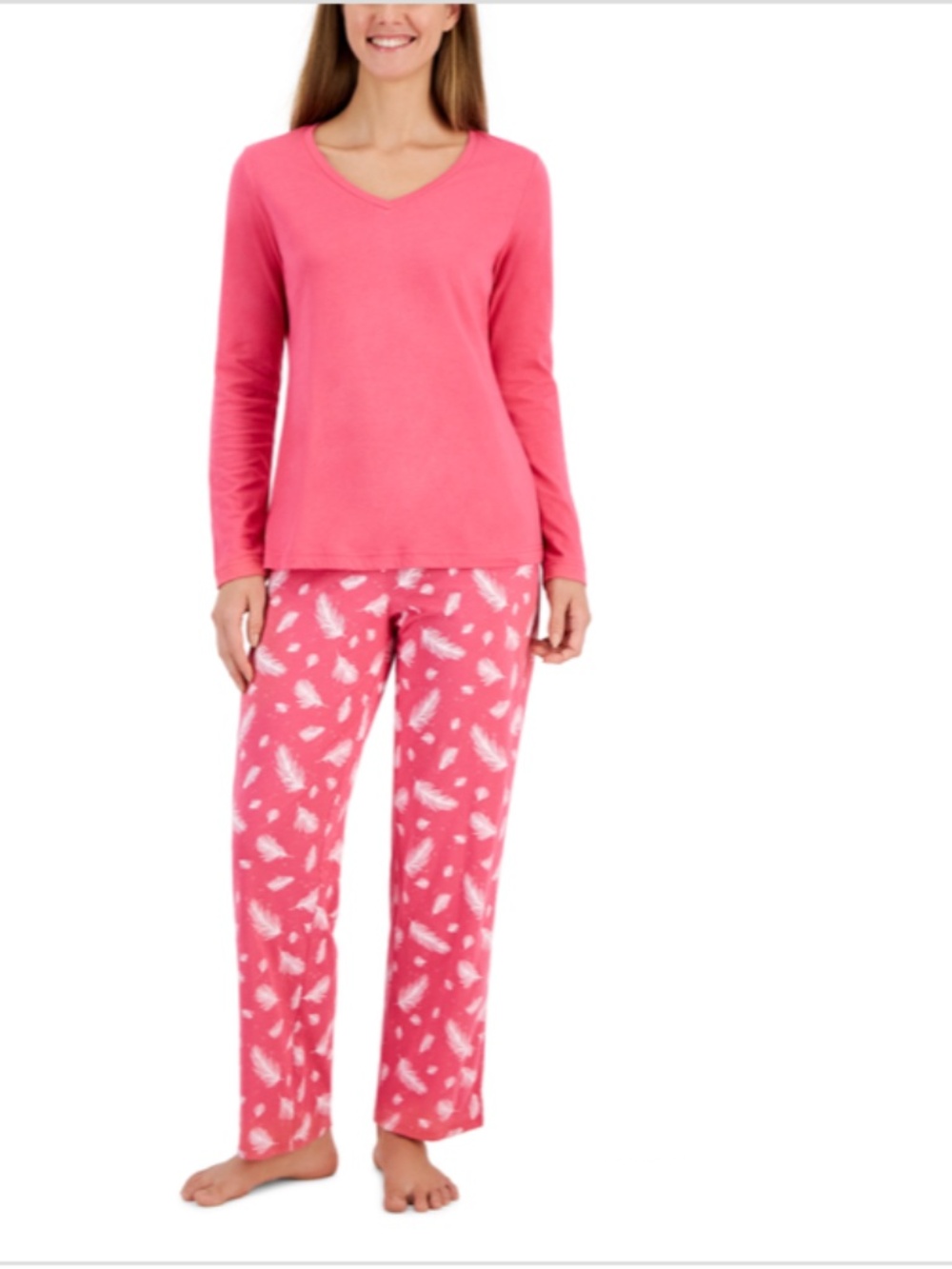 Charter Club Women's 2-Pc. Cotton V-Neck Packaged Pajama Top
